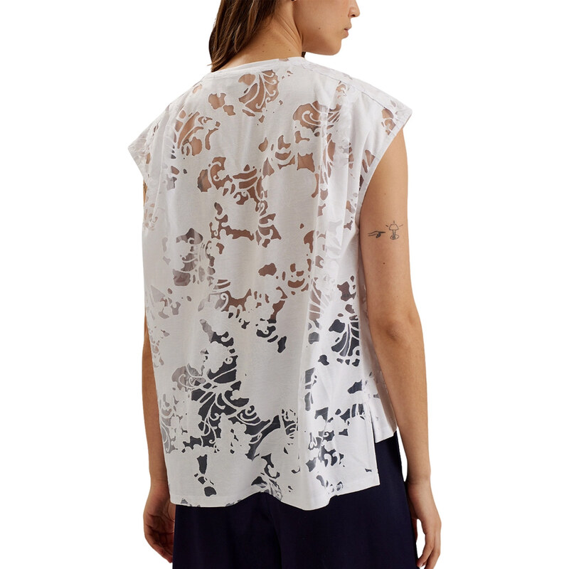 VLEENA PRINTED BURNOUT SLEEVELESS TOP WOMEN TED BAKER