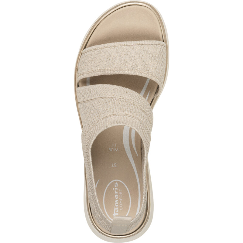 Tamaris Comfort Beige/Gold Ανατομικά Πέδιλα Μπεζ (8-88727-44-499)