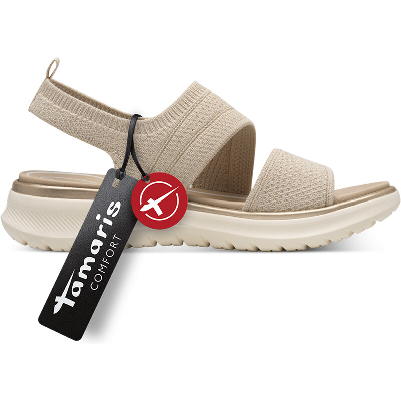 Tamaris Comfort Beige/Gold Ανατομικά Πέδιλα Μπεζ (8-88727-44-499)