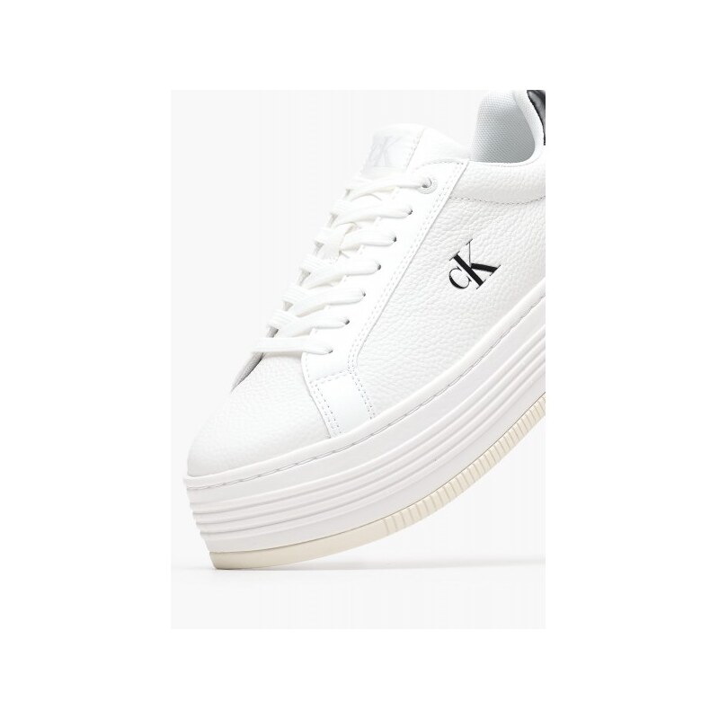 Γυναικεία Παπούτσια Casual Flatf.Mg Άσπρο Δέρμα Calvin Klein