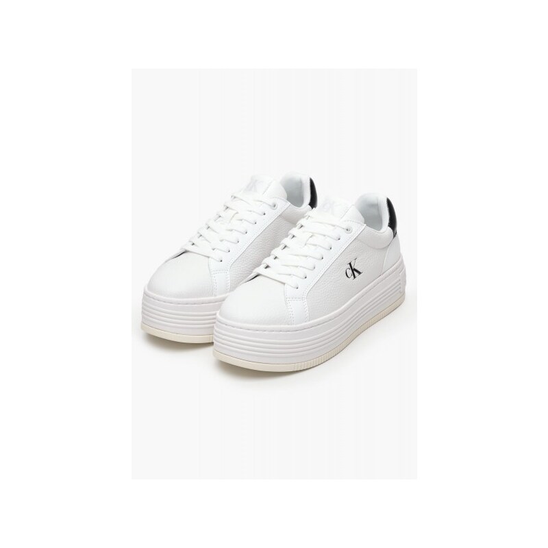 Γυναικεία Παπούτσια Casual Flatf.Mg Άσπρο Δέρμα Calvin Klein