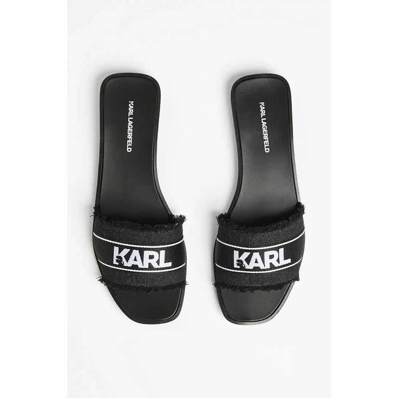 Παντόφλες Karl Lagerfeld SKOOT II χρώμα: μαύρο, KL80411