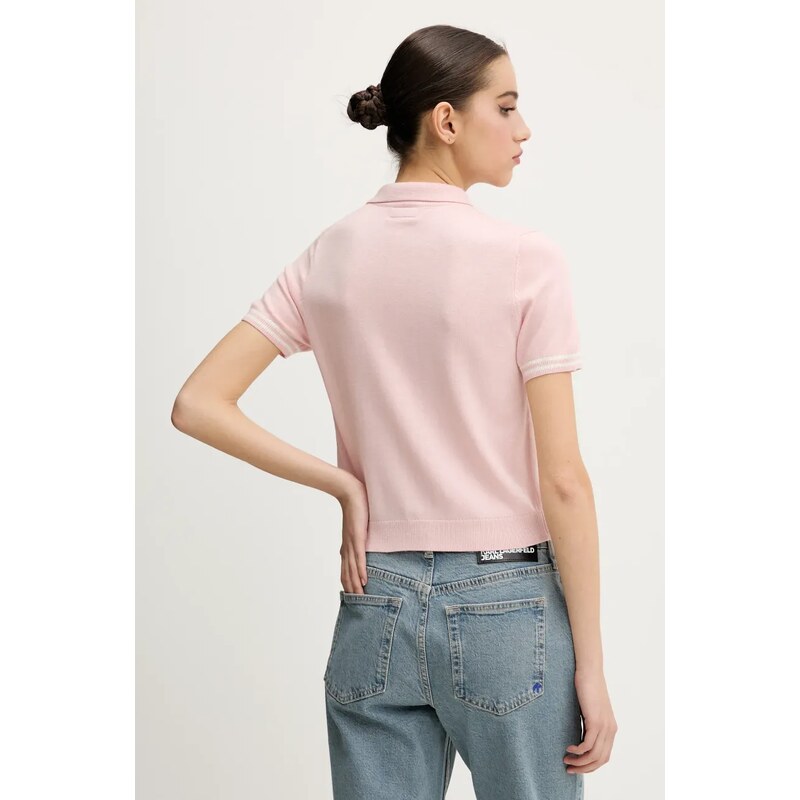 Μπλουζάκι πόλο με μείγμα μαλλί Guess Jeans