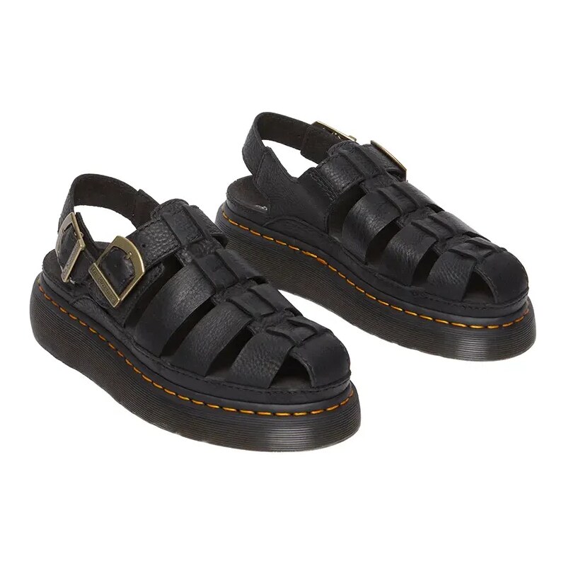 Δερμάτινα σανδάλια Dr. Martens Wrenlie χρώμα: μαύρο, DM31524001