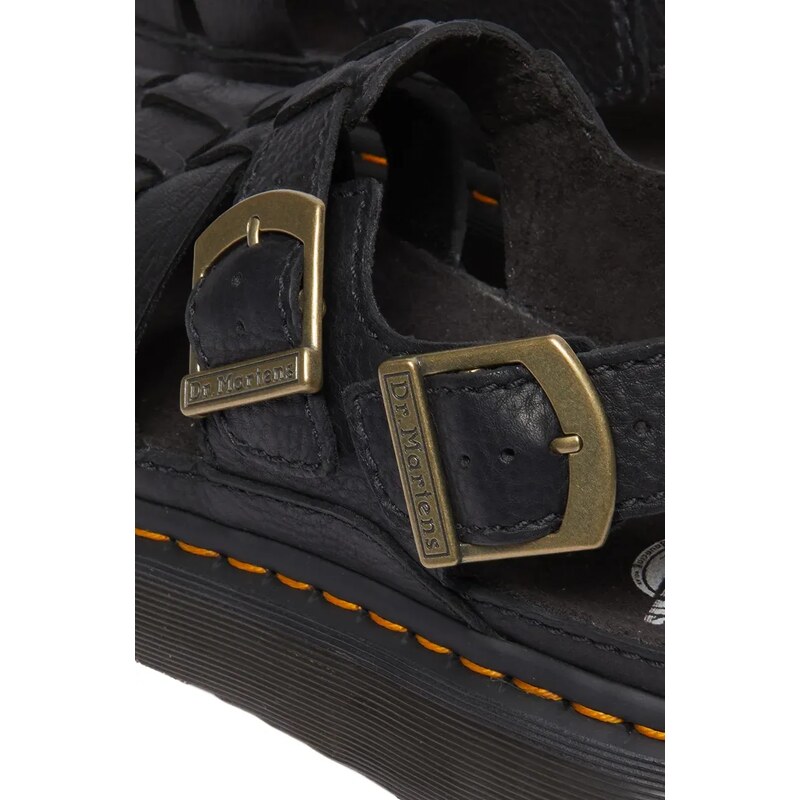 Δερμάτινα σανδάλια Dr. Martens Wrenlie χρώμα: μαύρο, DM31524001