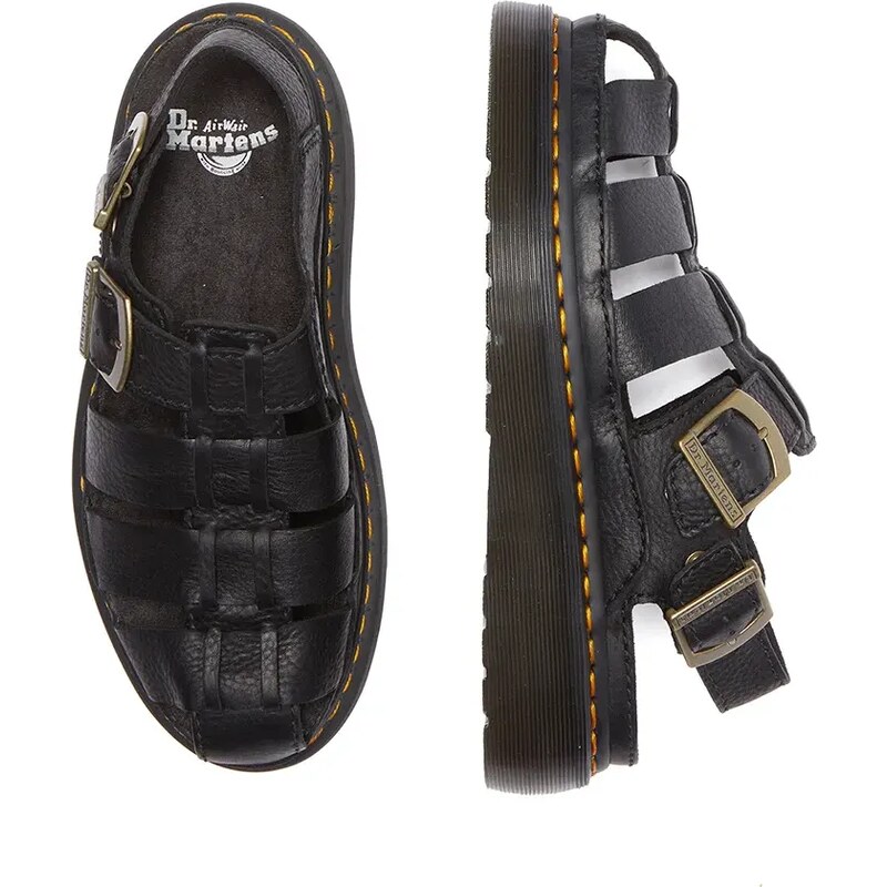 Δερμάτινα σανδάλια Dr. Martens Wrenlie χρώμα: μαύρο, DM31524001
