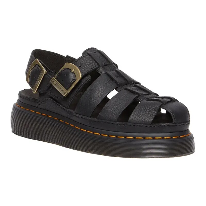 Δερμάτινα σανδάλια Dr. Martens Wrenlie χρώμα: μαύρο, DM31524001