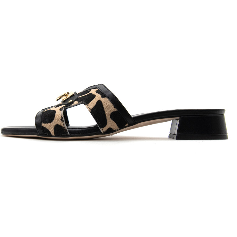 PONY SKIN ANIMAL PRINT FLAT MULES WOMEN MOURTZI