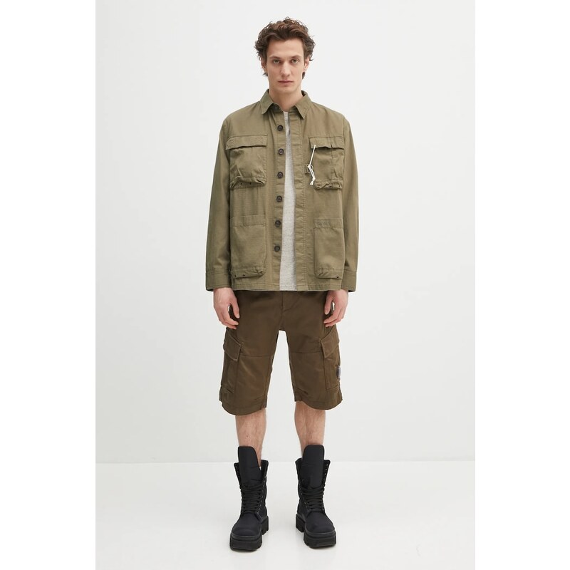 Μπλουζάκι Barbour Barbour Calton Linen Blend OS Fit T-Shirt χρώμα: μπεζ, MTS1404