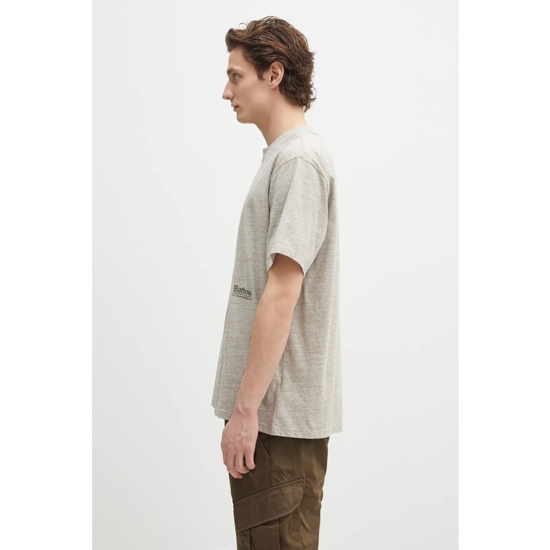 Μπλουζάκι Barbour Barbour Calton Linen Blend OS Fit T-Shirt χρώμα: μπεζ, MTS1404