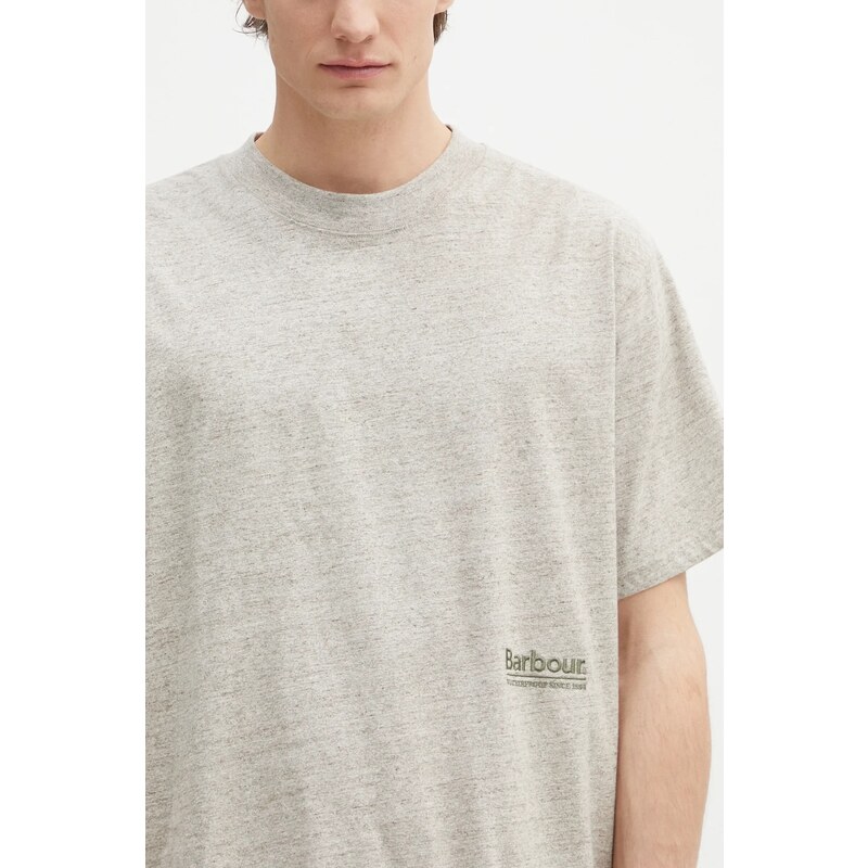 Μπλουζάκι Barbour Barbour Calton Linen Blend OS Fit T-Shirt χρώμα: μπεζ, MTS1404