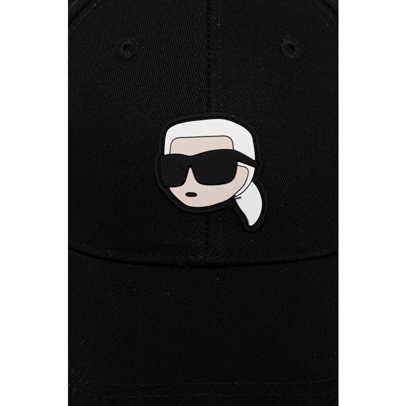 Βαμβακερό καπέλο του μπέιζμπολ Karl Lagerfeld IKON χρώμα: κόκκινο, A1W33037