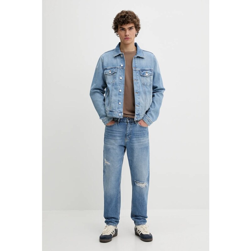 Τζιν μπουφάν Tommy Jeans χρώμα: μπλε, DM0DM21916