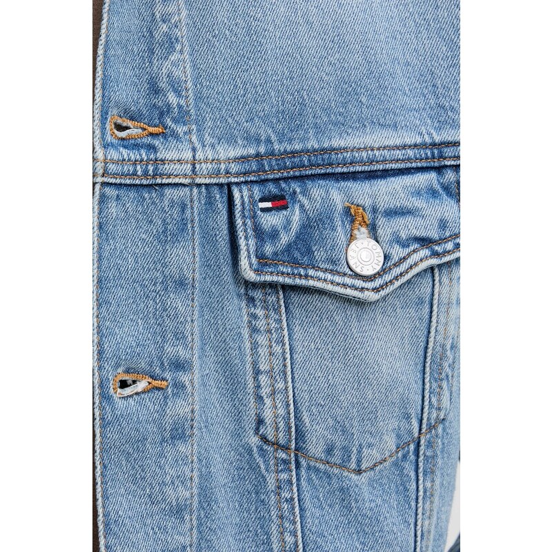 Τζιν μπουφάν Tommy Jeans χρώμα: μπλε, DM0DM21916
