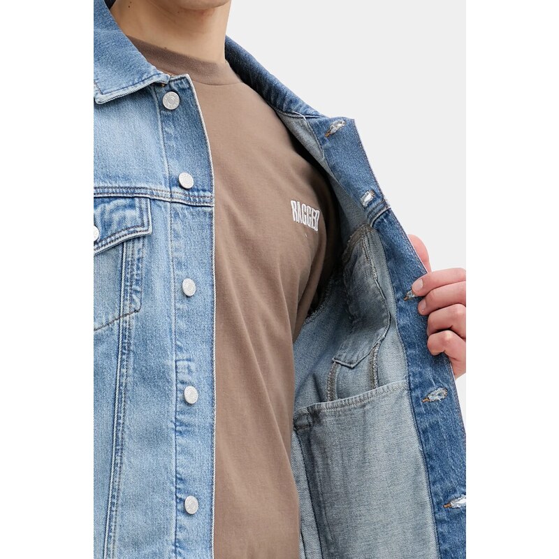 Τζιν μπουφάν Tommy Jeans χρώμα: μπλε, DM0DM21916