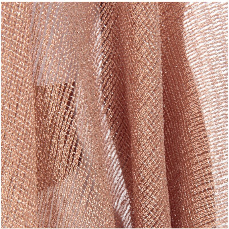 Silia D Bronze Midi Καφτάνι με Μεταλλική Πλέξη και Κρόσσια