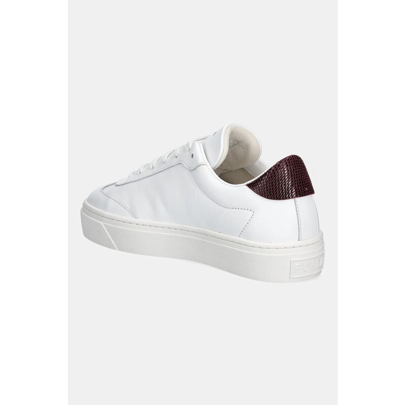 Δερμάτινα αθλητικά παπούτσια Furla Enjoy Lace-Up Sneaker χρώμα: άσπρο, YJ10ENJ BX4054 4187S