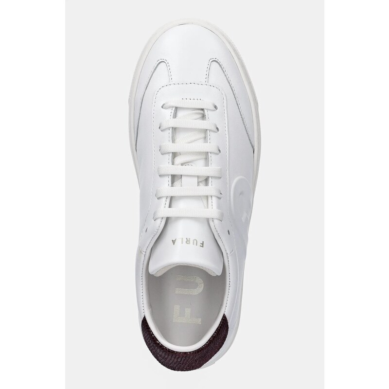Δερμάτινα αθλητικά παπούτσια Furla Enjoy Lace-Up Sneaker χρώμα: άσπρο, YJ10ENJ BX4054 4187S