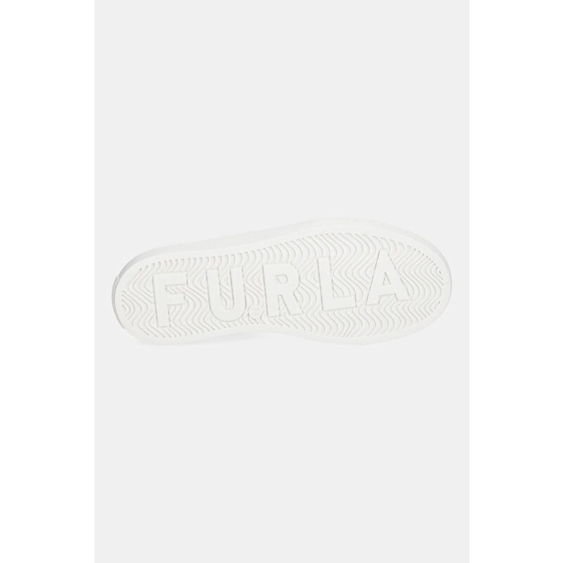Δερμάτινα αθλητικά παπούτσια Furla Enjoy Lace-Up Sneaker χρώμα: άσπρο, YJ10ENJ BX4054 4187S