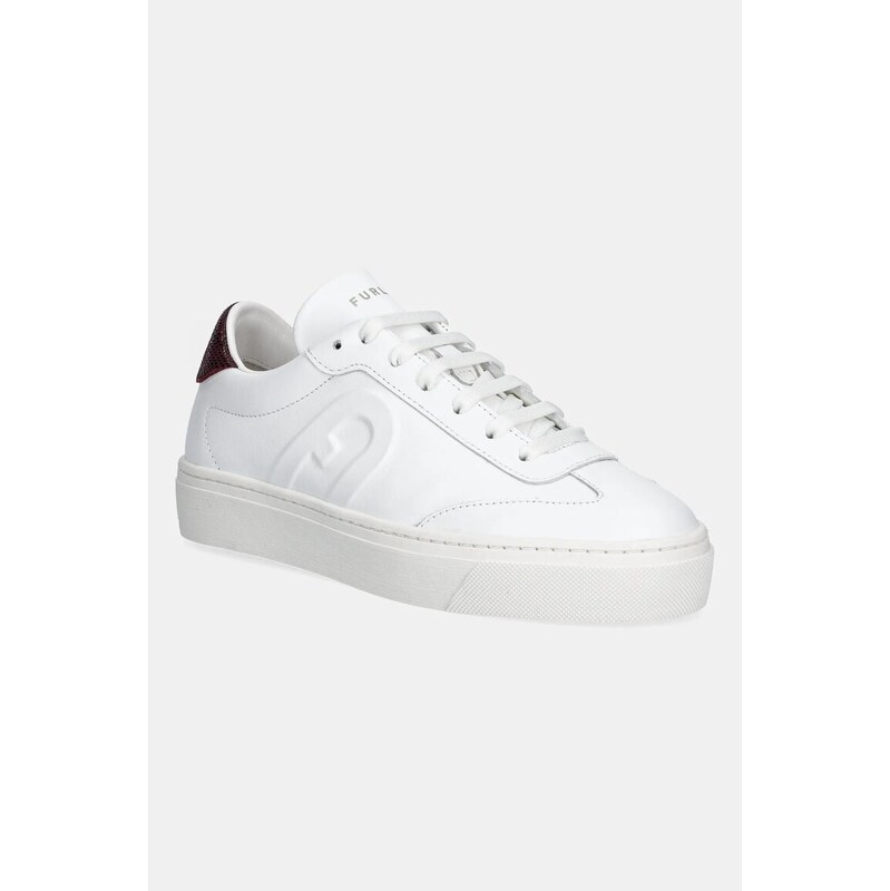 Δερμάτινα αθλητικά παπούτσια Furla Enjoy Lace-Up Sneaker χρώμα: άσπρο, YJ10ENJ BX4054 4187S