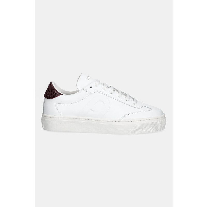 Δερμάτινα αθλητικά παπούτσια Furla Enjoy Lace-Up Sneaker χρώμα: άσπρο, YJ10ENJ BX4054 4187S