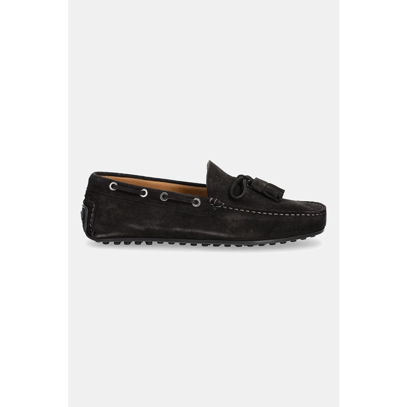 Μοκασίνια σουέτ Hackett London DRIVER TASSEL ανδρικά, χρώμα: καφέ, HMS21486