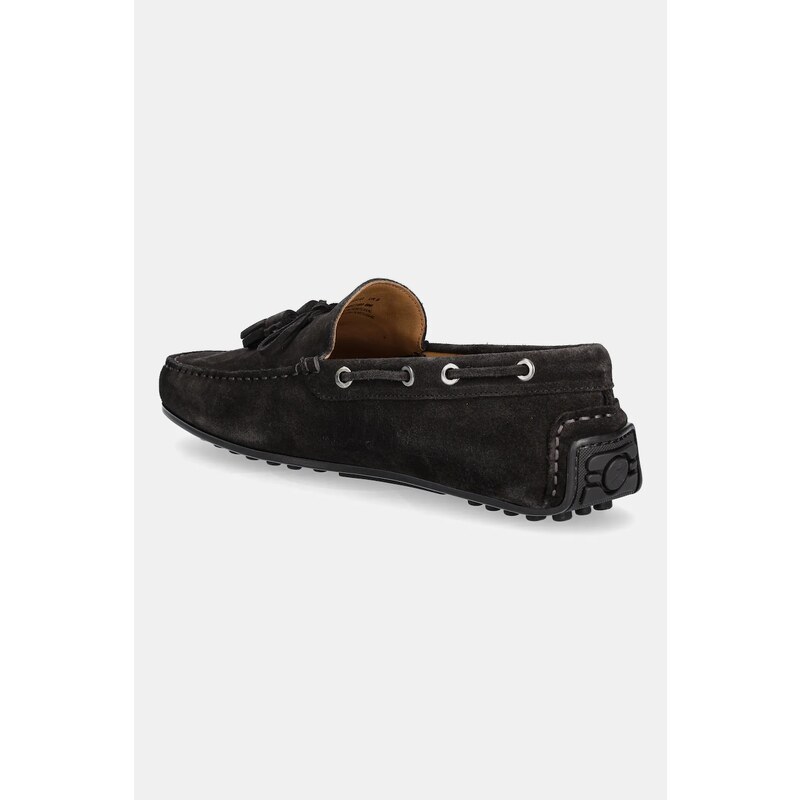 Μοκασίνια σουέτ Hackett London DRIVER TASSEL ανδρικά, χρώμα: καφέ, HMS21486