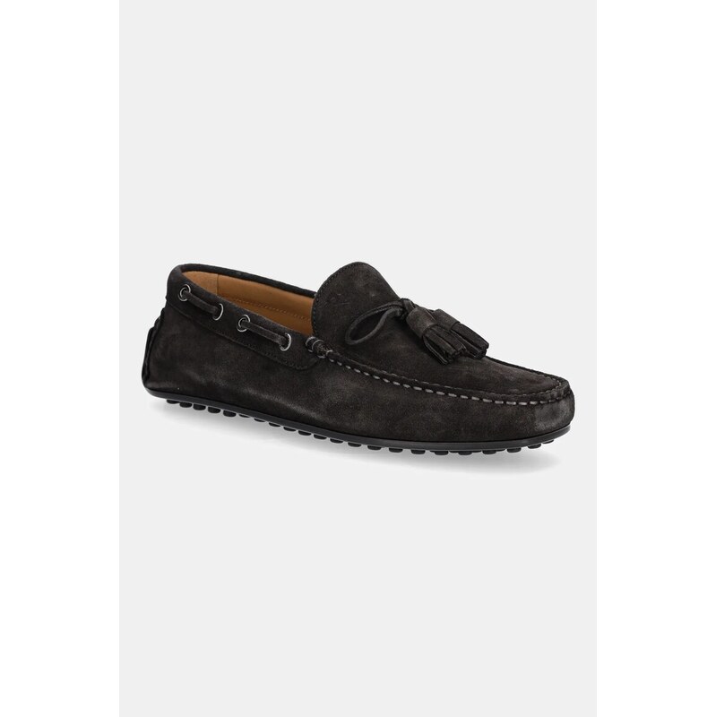Μοκασίνια σουέτ Hackett London DRIVER TASSEL ανδρικά, χρώμα: καφέ, HMS21486