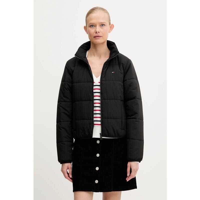 Μπουφάν Tommy Jeans χρώμα: μαύρο, DW0DW20958