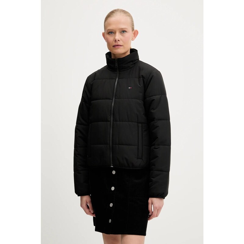 Μπουφάν Tommy Jeans χρώμα: μαύρο, DW0DW20958