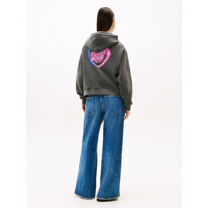 Tommy Jeans Μπλούζα φούτερ μπλε νέον / ροζ νέον / μαύρο / λευκό