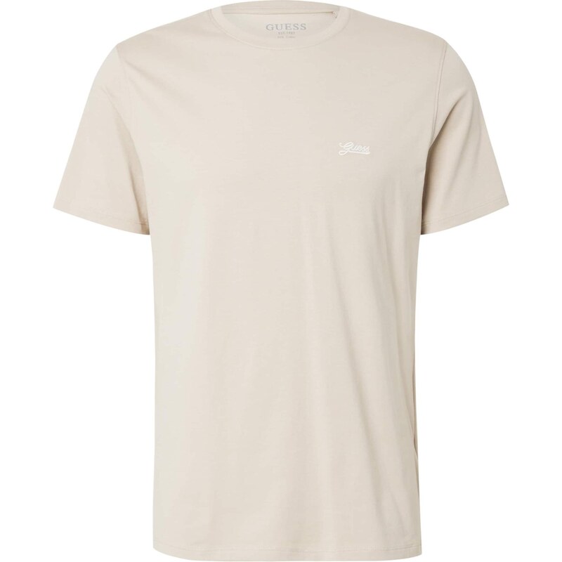 GUESS Μπλουζάκι γκριζομπέζ / λευκό