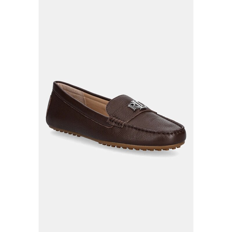 Δερμάτινα μοκασίνια Lauren Ralph Lauren Barnsbury χρώμα: καφέ, 802942768016