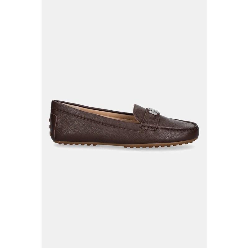 Δερμάτινα μοκασίνια Lauren Ralph Lauren Barnsbury χρώμα: καφέ, 802942768016