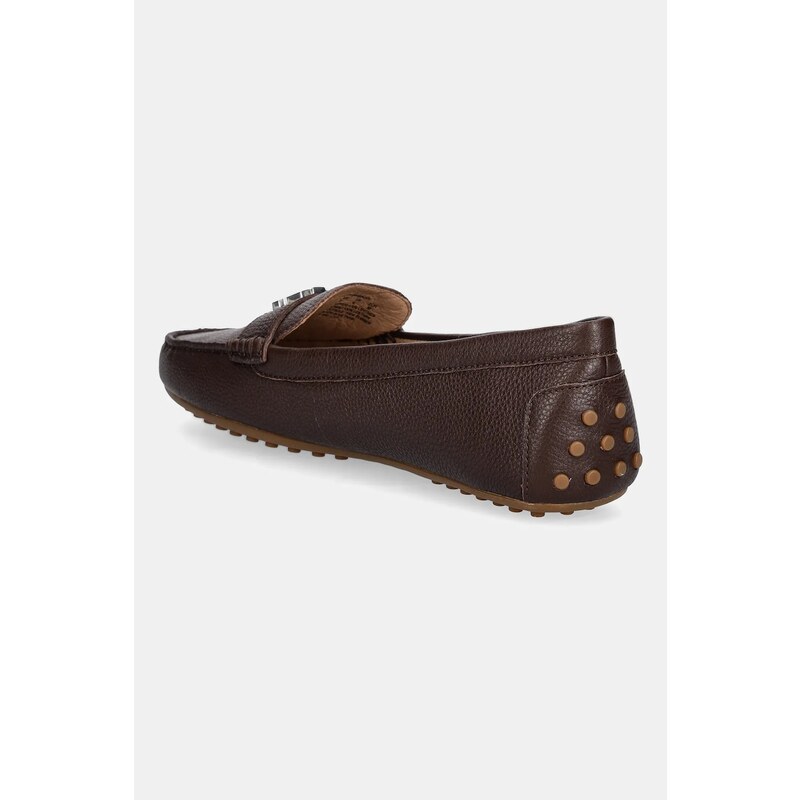 Δερμάτινα μοκασίνια Lauren Ralph Lauren Barnsbury χρώμα: καφέ, 802942768016