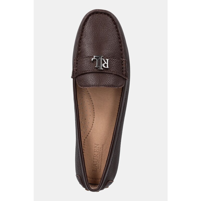 Δερμάτινα μοκασίνια Lauren Ralph Lauren Barnsbury χρώμα: καφέ, 802942768016