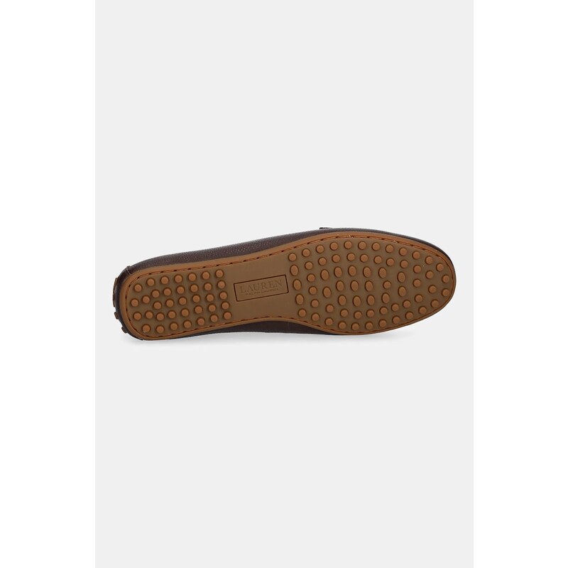 Δερμάτινα μοκασίνια Lauren Ralph Lauren Barnsbury χρώμα: καφέ, 802942768016