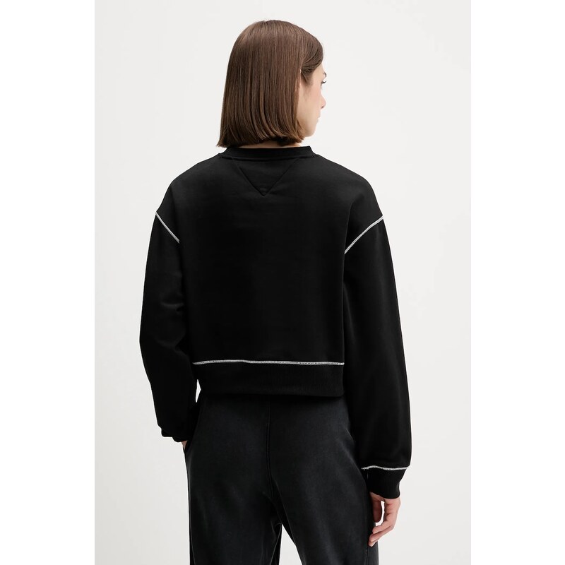 Μπλούζα Tommy Jeans χρώμα: μαύρο, DW0DW21587