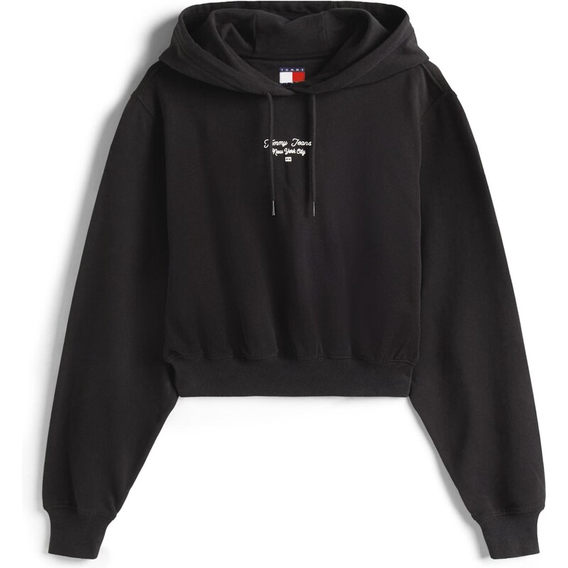 Tommy Jeans Μπλούζα φούτερ 'ESSENTIAL' μαύρο / λευκό