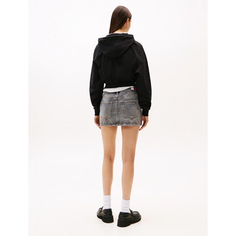 Tommy Jeans Μπλούζα φούτερ 'ESSENTIAL' μαύρο / λευκό