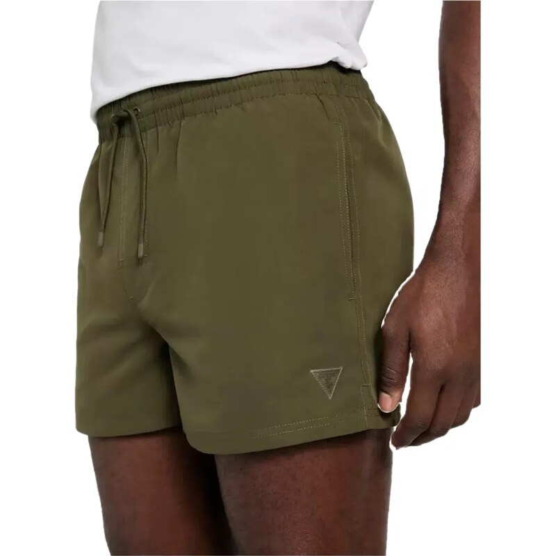 Guess Ανδρικό Μαγιό Βερμούδα Short Triangle Logo, Χρώμα: Olive Morning