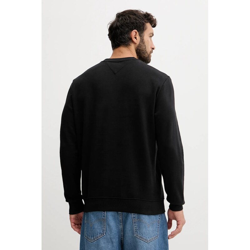 Βαμβακερή μπλούζα Tommy Jeans χρώμα: μαύρο, DM0DM22093