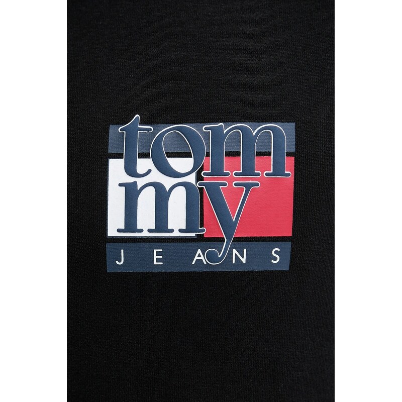 Βαμβακερή μπλούζα Tommy Jeans χρώμα: μαύρο, DM0DM22093