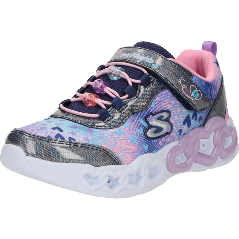 SKECHERS Σνίκερ 'Infinite Heart Lights' ναυτικό μπλε / μπλε ρουά / λιλά / ρόδινο