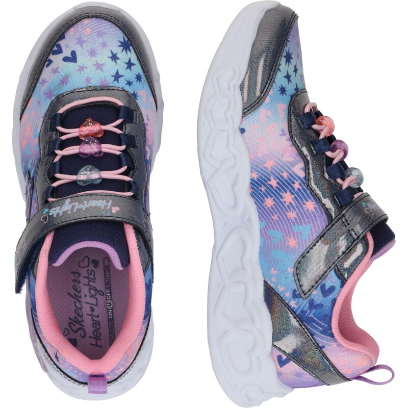SKECHERS Σνίκερ 'Infinite Heart Lights' ναυτικό μπλε / μπλε ρουά / λιλά / ρόδινο