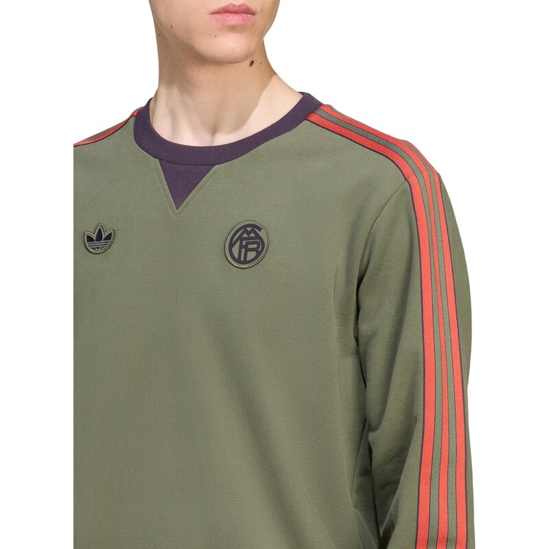 ADIDAS ORIGINALS Μπλούζα φούτερ 'FC Bayern München' χακί / βατόμουρο / πορτοκαλί