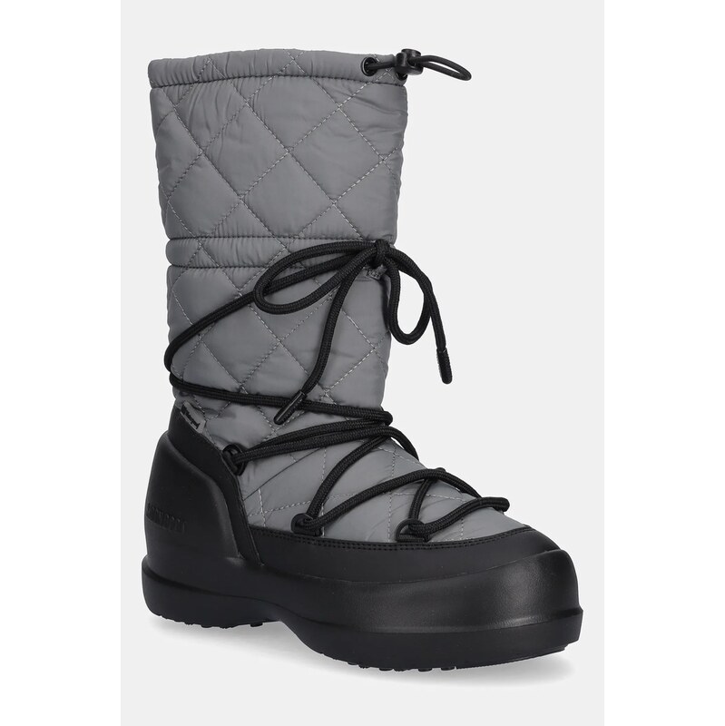 Μπότες χιονιού Moon Boot MB MEZZALUNA QUILTED HIGH BOOT WP χρώμα: γκρι, 80D2500080 H006