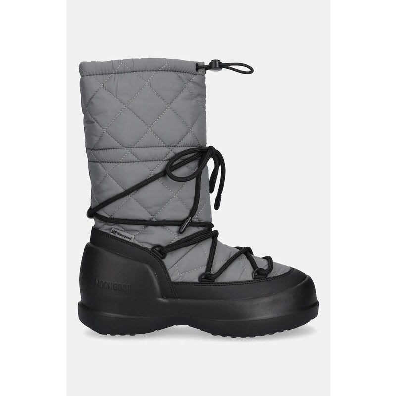 Μπότες χιονιού Moon Boot MB MEZZALUNA QUILTED HIGH BOOT WP χρώμα: γκρι, 80D2500080 H006
