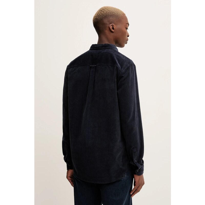 Πουκάμισο κοτλέ Tommy Jeans ανδρικά, χρώμα: ναυτικό μπλε, DM0DM22021