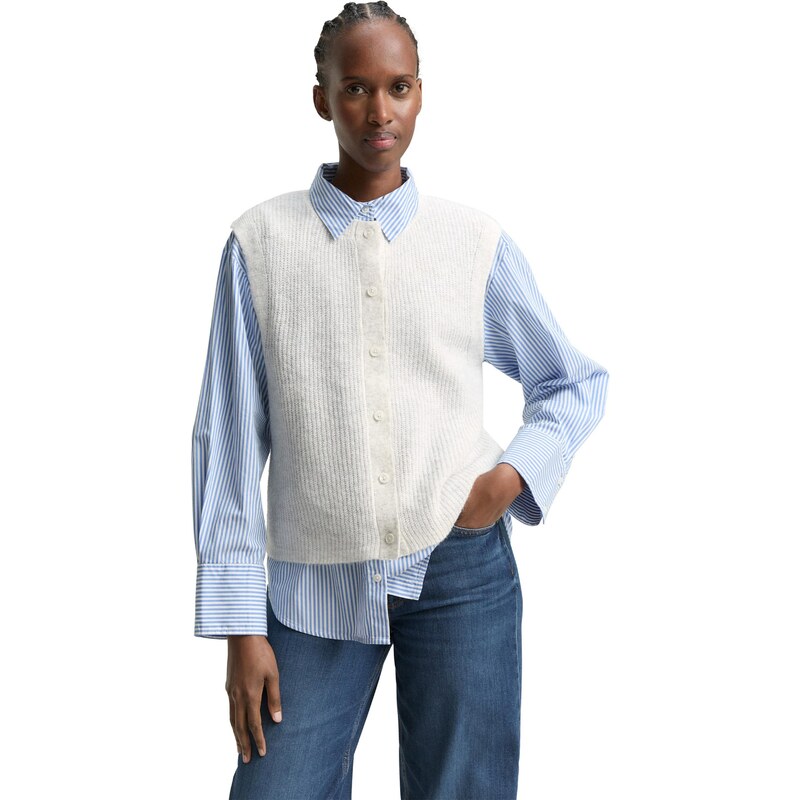 TOM TAILOR DENIM Γιλέκο λευκό μαλλιού